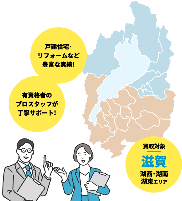 戸建住宅・リフォームなど豊富な実績!有資格者のプロスタッフが丁寧サポート!買取対象・滋賀(湖西・湖南・湖東エリア)